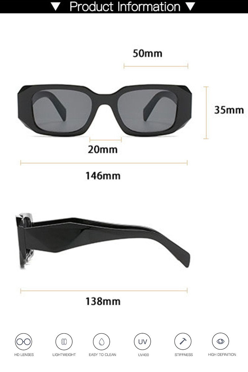 WIDE SQUARE FRAME FASHION SUNGLASSES