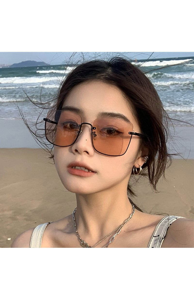 HALF FRAME SQUARE FASHION SUNGLASSES