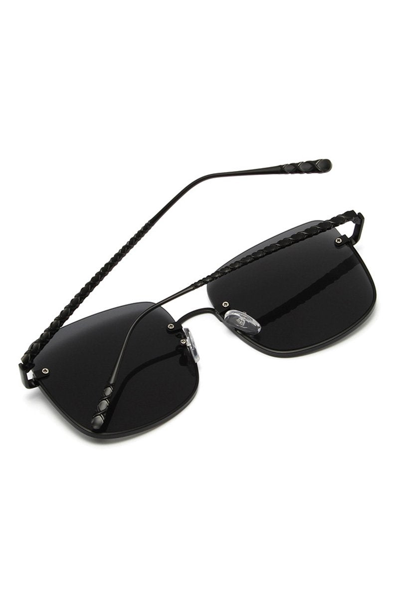 HALF FRAME SQUARE FASHION SUNGLASSES