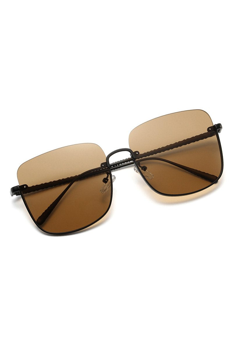 HALF FRAME SQUARE FASHION SUNGLASSES