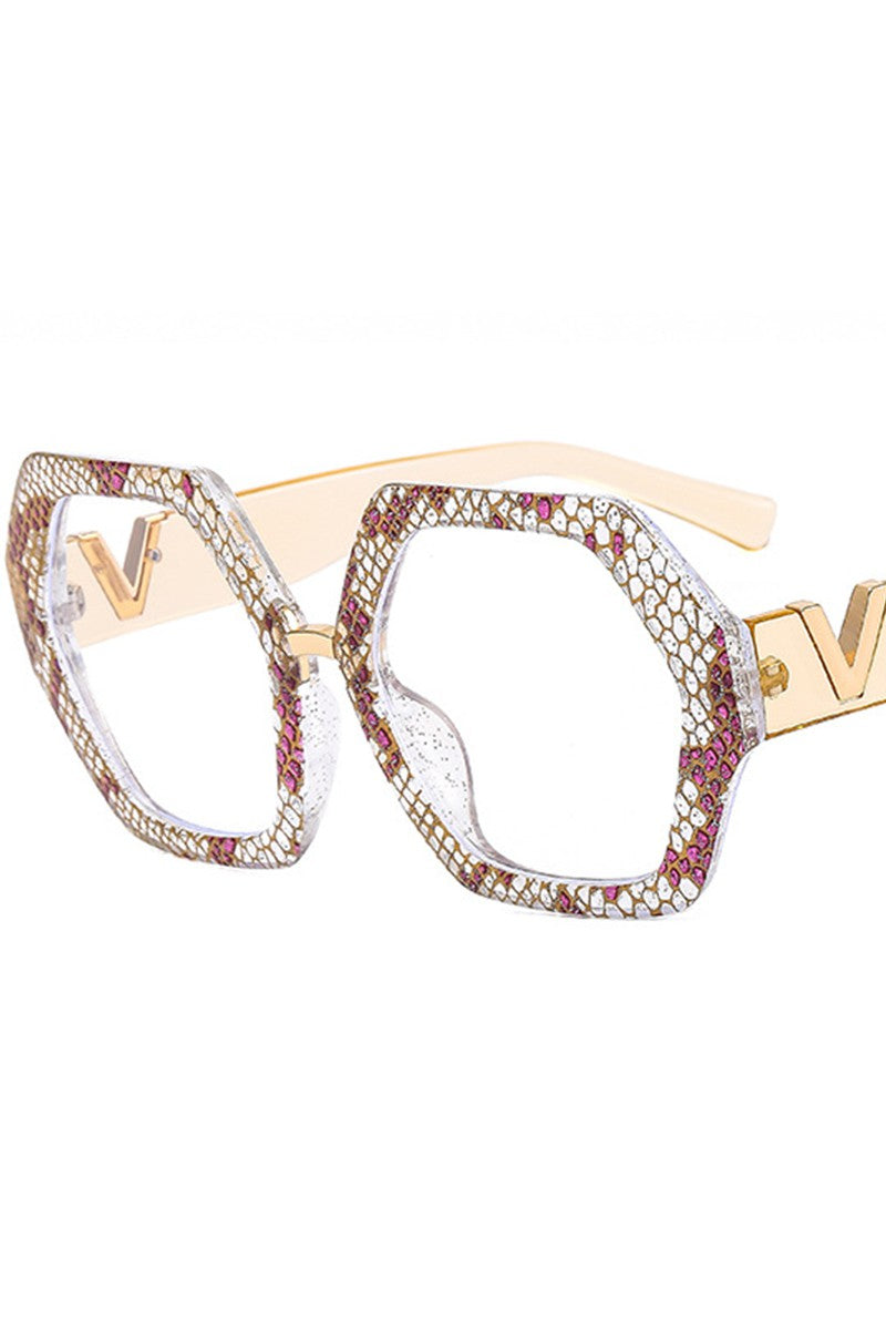 WOMEN GEOMETRIC FRAME EYEGLASSES
